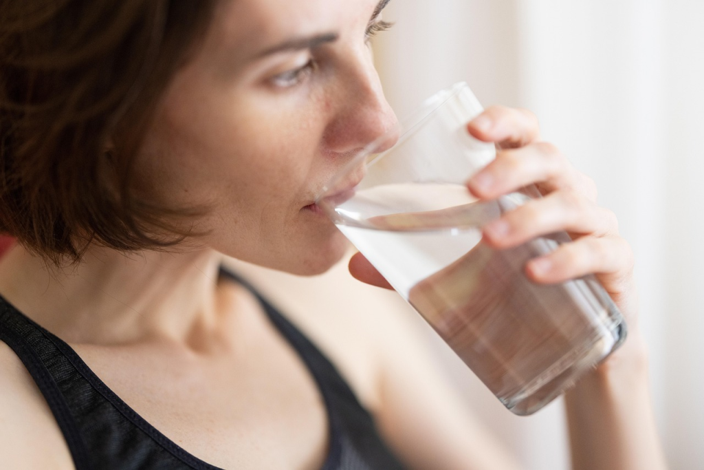 woman, glass, drink, nature, water, fresh, transparent, healthy, freshness, drought, climate, liquid, portrait